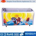 538L Glass top open door ice cream large capacity freezer